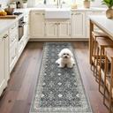 Washable 2x6 Hallway Runner Rug: Ultra Soft Runners for Entrance Kitchen Low Pile Foldable Carpet with Non-Slip Backing for Living Room Bedroom Bathroom Thin Carpet for Laundry Dining Room(Black,2x6)