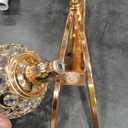 Set of 3 Pieces Gold Crystal Candle Holders, Tealight Candlestick Candelabra Stand with 3 Arms, Decorative Table Centerpieces Fireplace Home Living Room Decor for Wedding Housewarming Anniversary