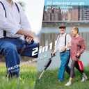 STEP2GOLD Ta-Da Chair Series 2- Portable Walking Stick, Cane with Seat, Foldable Chair, Hiking Stick, for Camping, Hiking, Lightweight Aluminum, Easy Carry, Anti-Slip (36.2"/Black)