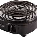 IMUSA USA GAU-80305 Electric Single Burner 1100-Watts, Black