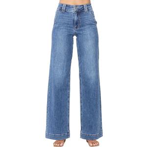Astylish Women's High Waisted Wide Leg Straight Jeans (6)