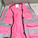 A-SAFETY Pink Safety Vests for Women,Working Safety Vest with Reflective Strips,Medium