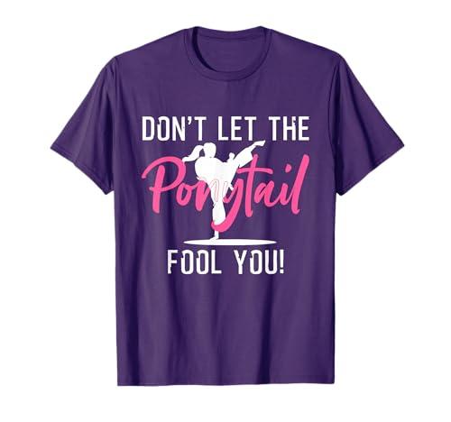 Funny Girl Karate Design Kids Women Kickboxing Black Belt T-Shirt (Small,Purple)
