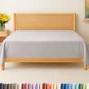 Cal King Size Flat Sheet - Hotel Quality Top Flat Bed Sheet Only - Ultra-Soft, Comfy, Breathable & Cooling - Fade & Wrinkle Free - Easy-Care, Stain & Shrink Resistant Bedding - Oeko-Tex - Light Grey