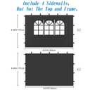 4PCS Canopy Sidewalls for 10x10 Pop Up Canopy with Church Windows, Waterproof & UPF50+ UV Protection, Windproof Fabric for Outdoor, Vendors, Camping, Party (Frame & Top NOT Included) (Black (4PCS))