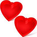 10 Inch Heart Shaped Cake Pans, 2 Pack Nonstick Large Heart Cake Molds Silicone Baking Molds for Cheesecakes, Chocolate Cakes, Brownies