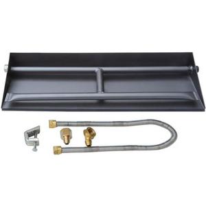 Stanbroil 20.5" Natural Gas Powder Coated Steel Fireplace Dual Flame Pan Burner Kit