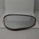 Asymmetrical Accent Mirror for Wall Irregular Oval Wood Frame Modern Unique Wall Mirror Decorative Boho Vanity Bathroom Living Room Bedroom Entryway Hallway Artistic Wavy Mirror Large 26"x18" (Light Tan)