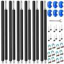 6PCS Trampoline Replacement Poles, Thicker Universal Trampoline Enclosure Poles Fit 8-16FT Straight Pole Frame, Heavy Duty Trampoline Accessories Kits Include Foam Sleeve & Hardware for 2 Install Ways
