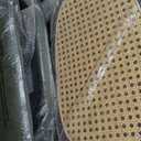 GarveeHome Dining Chair, Mid-Century Modern Velvet Upholstered Dining Room Chair with Rattan Backrest & Sturdy Metal Legs, Perfect for Kitchen, Living Room, Reception, Green