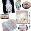 5 Yards Floral Lace Ribbon Stretch Tulle Lace Trim Elastic Webbing Fabric for DIY Jewelry Making Craft Clothes Accessories Gift Wrapping Wedding Party Decoration (Orange)