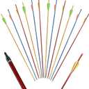 FUNTRESS 12 Pack 30 inch Aluminum Arrows with Removable Tips for Compound & Recurve Bow Target Practice Hunting