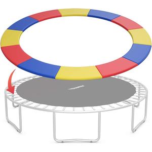 Giantex Trampoline Pad, 15ft Trampoline Replacement Safety Pad, No Holes for Pole, Waterproof Trampoline Accessories Spring Cover (Multicolor)