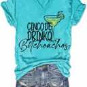 Cinco De Drinko Bitchachos Tshirt Women Cinco De Mayo Shirt Mexican Funny Tee, XX-Large, Teal