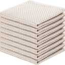 joybest Cotton Kitchen Dish Cloths, 8-Pack Waffle Weave Ultra Soft Absorbent Dish Towels Washcloths Quick Drying Dish Rags, 12x12 Inches, Beige