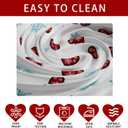 XCHI Love Heart Santa Claus Christmas Tablecloth Rectangle Winter Table Cloth Washable Table Covers for Indoor Dining Home Party Xmas Decorations 60x104 Inch