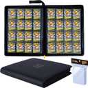 X PRO 1000+ Card Binder - Comes with 200 Card Sleeves | Compatible with TCG, Sports, MTG & More - Ringless Trading Card Binder | 1000 Pockets | TCG Binder (Black)