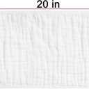 CottCare Muslin Burp Cloths for Baby 100% Cotton Large 20''X10'' 6 Layers Thicken Super Soft and Absorbent (6 Pack,White)