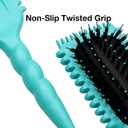 2 x Bounce Curl Brush, Flexibility Spiral Hair Brush, Scalp Massager Spring Brush for Curly, Thick Hair & Hairbrush Great Wet And Dry Hair Detangling Smoothing for Women and Men (Green)