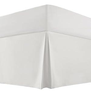 14 Inch Drop Bed Skirt Twin Size, Microfiber Tailored Style Bedskirt Elegant Pleated Design Platform Twin Bed Skirt, White