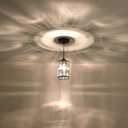 2 Pack 1 Light Hanging Kitchen Island Modern Concise 5.3" Crystal Pendant Light Fixture,Crystal Metal Chandelier Shade Gold Finish for Bar,Dining Room,Living Room Over Sink