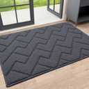 OLANLY Indoor Door Mat, 32x20, Dirt Resistant and Absorbent, Sturdy Non-Slip Rubber Backing, Easy to Clean, Washable Low-Profile Doormat for Entryway, Charcoal