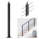 Muzata 42" Black Cable Railing Post Surface Mount Angle Drilled PS01 BA4L
42"×2"×2" Stair Post for 25-35 Degrees, T304 Stainless Steel, Indoor & Outdoor Use, Easy DIY Installation with User Guide