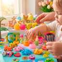 JOYIN 60Pcs Easter Eggs with Toys Stickers Inside, Prefilled Easter Eggs Hunt with Assorted Toys for Kids Boys Girls, Basket Stuffers Filler, Party Favors, Classroom Exchange
