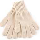 100% Cashmere Gloves for Women, Jersey Knit Ultra Soft Women's Pure Cashmere Gloves for Winter (Beige)