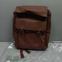 Leather Backpack for Men Women, 15.6in Laptop Backpack Waterproof Vintage Backpack for Commute Work Travel College Bookbag, Dark Brown