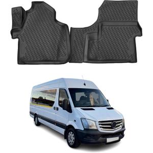 OMAC Floor Mats Liner for Mercedes Sprinter W906 2006-2018 Black TPE All-Weather