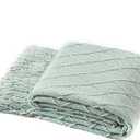 Homiest Decorative Knitted Throw Blanket with Fringe Soft & Cozy Tassel Blanket for Couch Sofa Bed (50" x 60", Aqua)