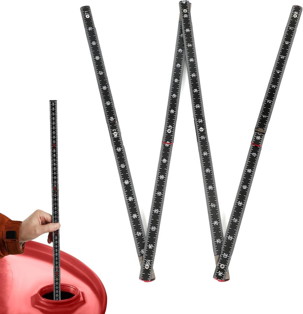 UNIFAMILY 2PCS Fuel Tank Measuring Stick 10 Fold to 78", Wooden Oil Tank Measuring Stick, Oil Tank Gauge Measuring Stick, Folding Measuring Stick Ruler for Oil Tank