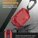 MOBOSI for AirPods Pro 2 Case with Lock, Compatible with AirPod 2nd Gen Cover [Fit for MagSafe], Military Grade Hard Shell for iPods Pro2 with Cleaner Kit & Keychain for Men(2023), Red