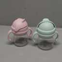 OXO Tot Transitions Straw Cup with Handles 6 oz. - Opal and Blossom - 2 Pack