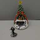 MXwcy Animated Musical Christmas Tree Village  Lighted Figurine with Spinning Santa Train, Plays 8 Holiday Carols, Tabletop Home Decor & Gift