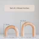 PEAKOLY Wood Arch Decorative Objects - Modern Bookshelf Decor, Coffee Table Sculpture, Floating Shelf Decor Accents, Japandi Home Decorations for Side, Console and Entryway Table, Large