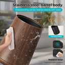 2.1 Gallon Metal Imitation Wood Grain Bathroom Trash Can