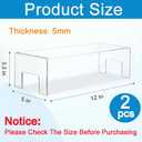 Frcctre 2 Pack Acrylic Display Risers, 12" Lx5 Wx3.3 H Clear 5mm Thick Small Display Risers Stand Acrylic Showcase Fixtures Shelf for Dessert Cupcake Figures Toys Cosmetics Perfume