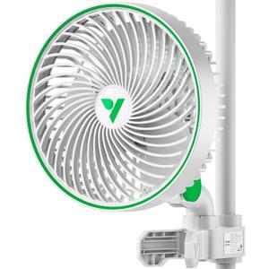 VIVOSUN AeroWave E6 Grow Tent Fan 6, EC Motor, Smart Wifi Control, US Patented Auto Oscillating Clip fan, Weatherproof IP-54, Strong Airflow but Quiet for Hydroponic Ventilation Circulation, 1-Pack (White)