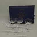 Vintage Crystal Champagne Coupe Glasses | Set of 6 | 4-5 oz Classic Cocktail Glassware - Martini, Manhattan, Cosmopolitan, Sidecar, Daiquiri | 1920s Speakeasy Retro Style Saucers | Storage Box