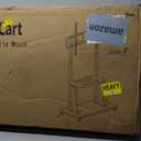 Rolling TV Stand Mobile TV Cart on Wheels for 42-86 Inch Flat/Curved LED/LCD/OLED Height Adjustable Heavy Duty Floor Portable TV Stand with Wheels with Laptop DVD Shelf Holds up to 176lbs