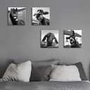 2 x Black and White Wall Art Animal Wall Decor Horse Donkey Sheep Cow Canvas Pictures Prints Funny Decor Posters for Mens Bedroom Office Farmhouse Decoration Stretched Framed Ready to Hang 1212 inch4