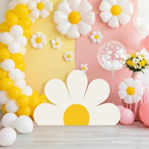 Colingmill 3ft Daisy Birthday Party Decorations White Daisy Flower Party Cardboard Cutouts Floral Birthday Cardboard Backdrop Decor for Spring Summer Wildflowers Baby Shower Wedding Bridal Supplies