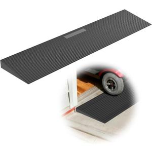 1.6" Rise Threshold Ramp for Doorways, 35.5" Wide Rubber Ramp for Wheelchairs, Walkers & Scooters, Cut-to-Fit Angled Entry Mat Ramp for Safer Home Access for Seniors & Kids