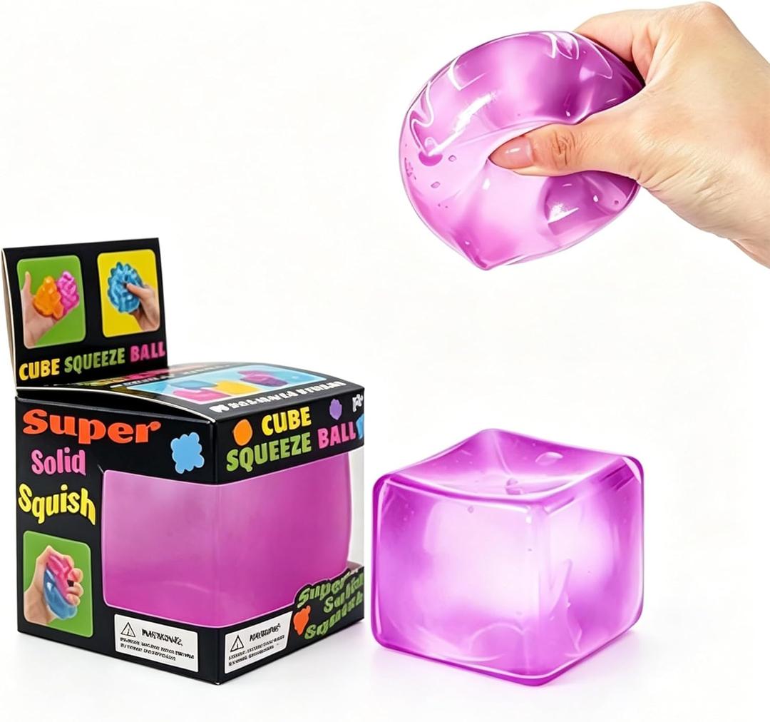 Relief High Density Ice Squeeze Ball, Ice Cube SqueezeToy,Adults Sensory Fidget for Stress Relief,Focus (Purple)