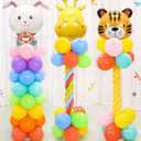 6 Set Balloon Column Kits, 43inch Tall Height Adjustable Clear Balloon Column Sticks Stands with Base for Table/Floor Centerpiece Holder for Baby Shower Graduation Party Decorations