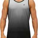 EZRUN Men's Tank Tops Quick Dry Workout Swim Beach Shirts Sleeveless Shirts for Bodybuilding Gym Fitness Training (Grey Gradient, Small)