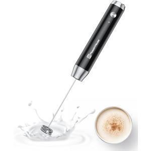 Maestri House Rechargeable Milk Frother, LunaFro NS Handheld Electric Foam Maker Waterproof Detachable Stainless Steel Whisk Drink Mixer Foamer for Lattes, Cappuccino, No Stand