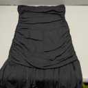 Women Strapless Tube Mini Dress Bodycon Dress Summer Side Slit Mesh Hem Cocktail Club Party Short Dresses (Black, L)